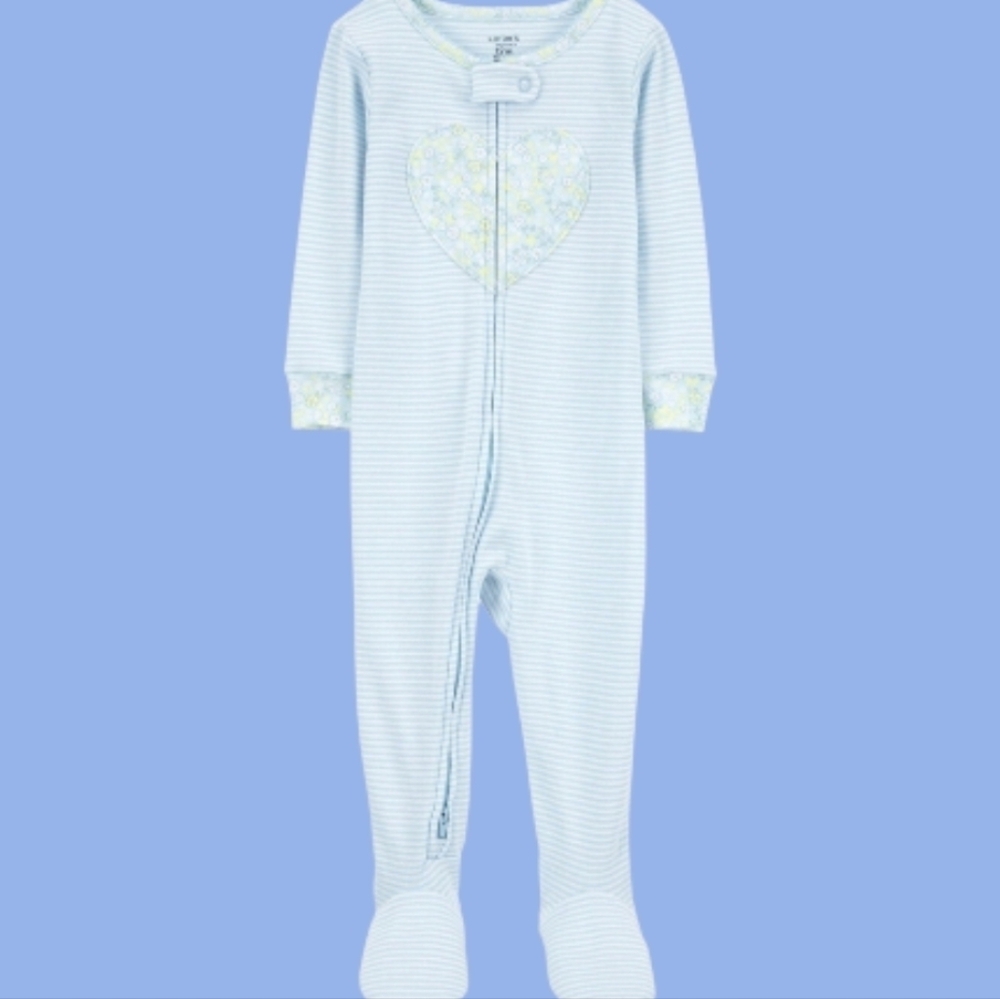 Carter's Blue Striped W Heart PJ -Size 4T NWT